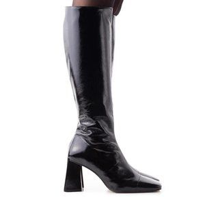 L'intervalle Black Leather Knee High Boots sz 38